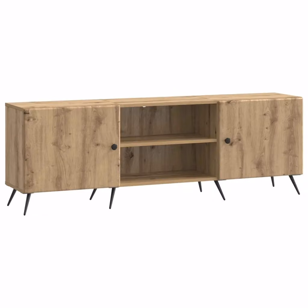 Mobile TV in Rovere e Metallo in Stile Vintage, Colore Marrone, L/P/H: 150 x 31 x 50 cm – 2