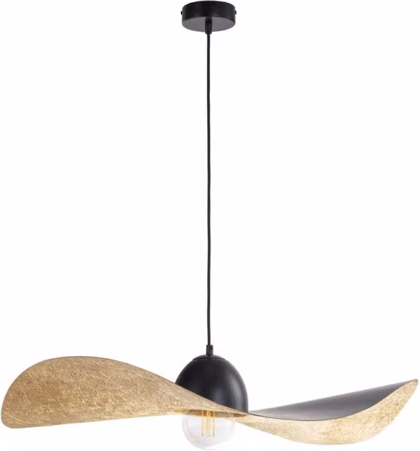 Lampada a sospensione Kapello nero oro 76cm E27 Sigma