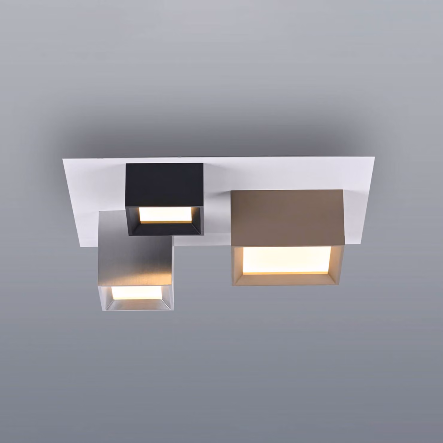 PURE Plafoniera soffitto Manhatten, dimmerabile, Multicolore, Corridoio, Alluminio, Moderno, Plafoniera