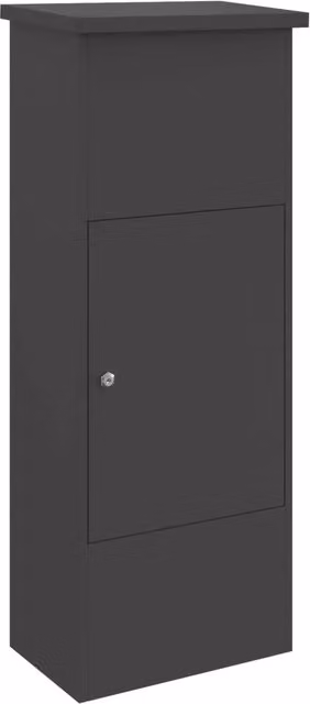 Cassetta per pacchi con porta DESIGN IN in acciaio nero, da appendere a parete, L: 44,5 cm, P: 29 cm, H: 110,5 cm