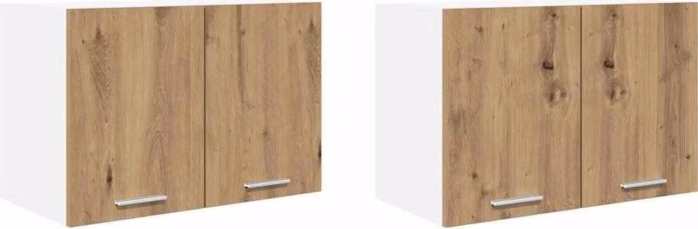 Armadio pensile 2 pcs Rovere Artigiano e Bianco 60 x 31 x 40 cm