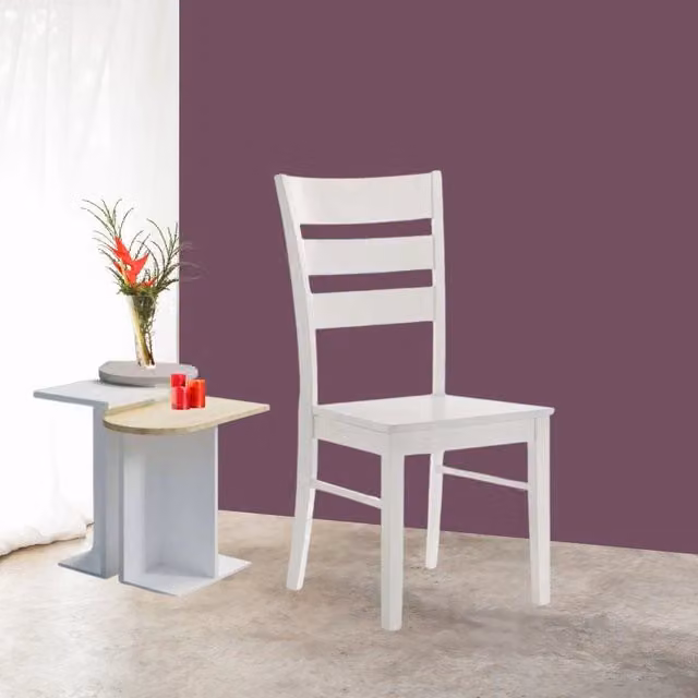 Set di 2 sedie Lisa in legno bianco con schienale a tre fasce per la tua cucina
