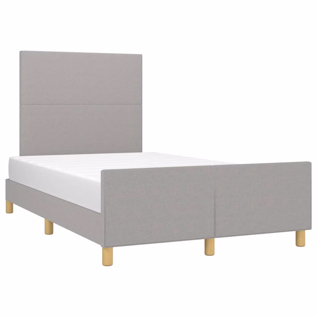 Giroletto senza Materasso Grigio Chiaro 120x190 cm in Tessuto