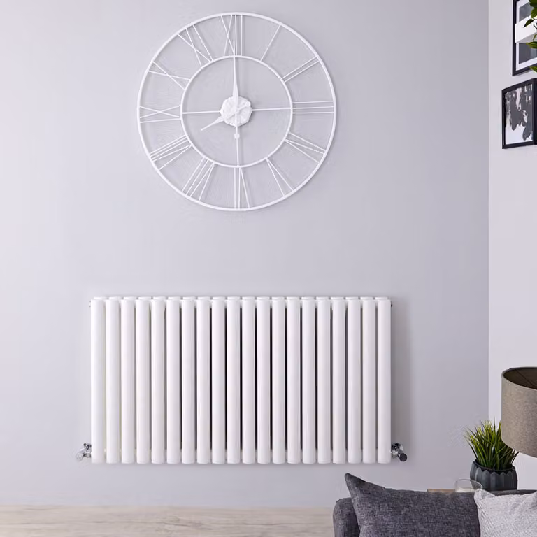 Radiatore Orizzontale Bianco 635x1180mm 1470W Termosifone di Design Moderno - Revive