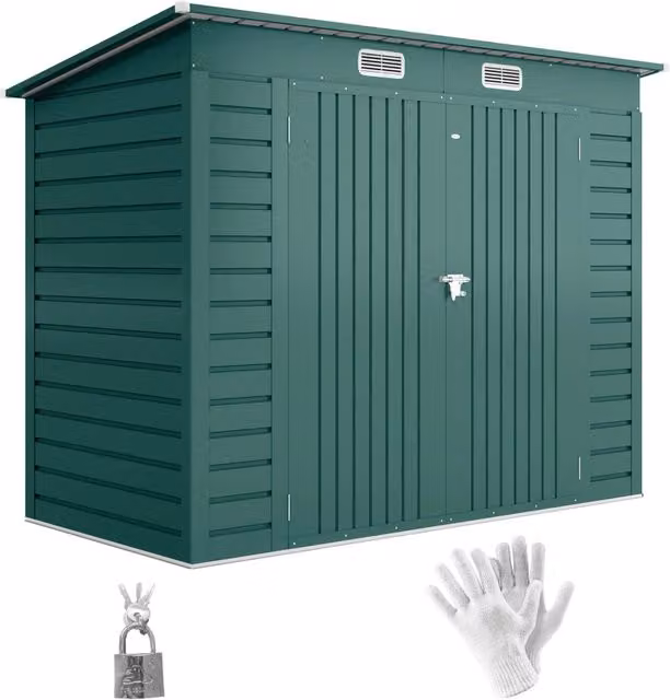 Capanno da Giardino Porta Attrezzi ¨C Minimal ¨C Verde Acciaio 249x121x183 cm