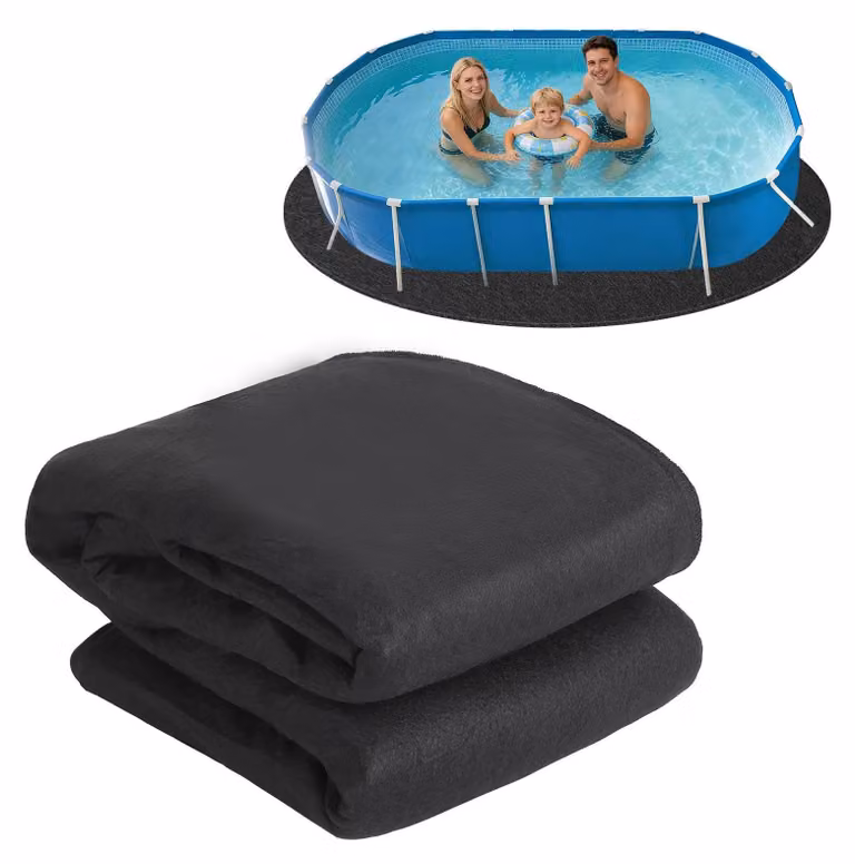 Telo protettivo per piscine fuori terra - Telo resistente per piscine gonfiabili - Telo in tessuto non tessuto - Impermeabile e resistente agli strappi - Forma ovale, dimensioni 5,5 x 10,4 metri