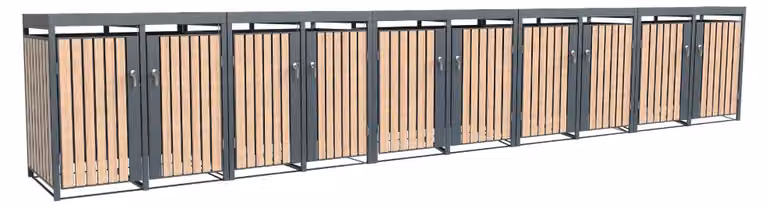 Westmann Metall Box per bidoni della spazzatura Planta 10x240 L Box per bidoni della spazzatura con tetto verde 84x660x124 cm