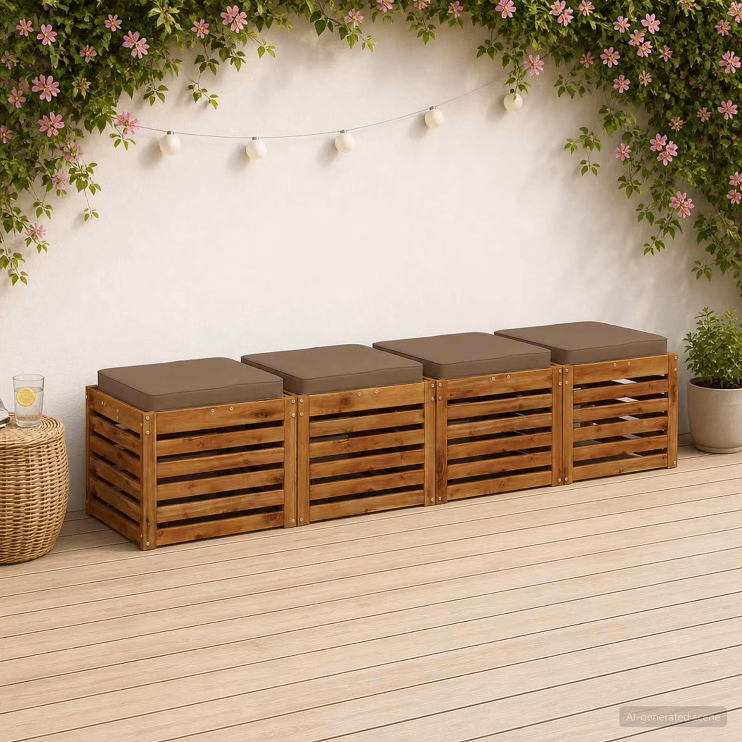 Set di 4 cuscini per sedia vidaXL in poliestere con fodera rimovibile e lavabile, disponibili in beige, grigio o marrone