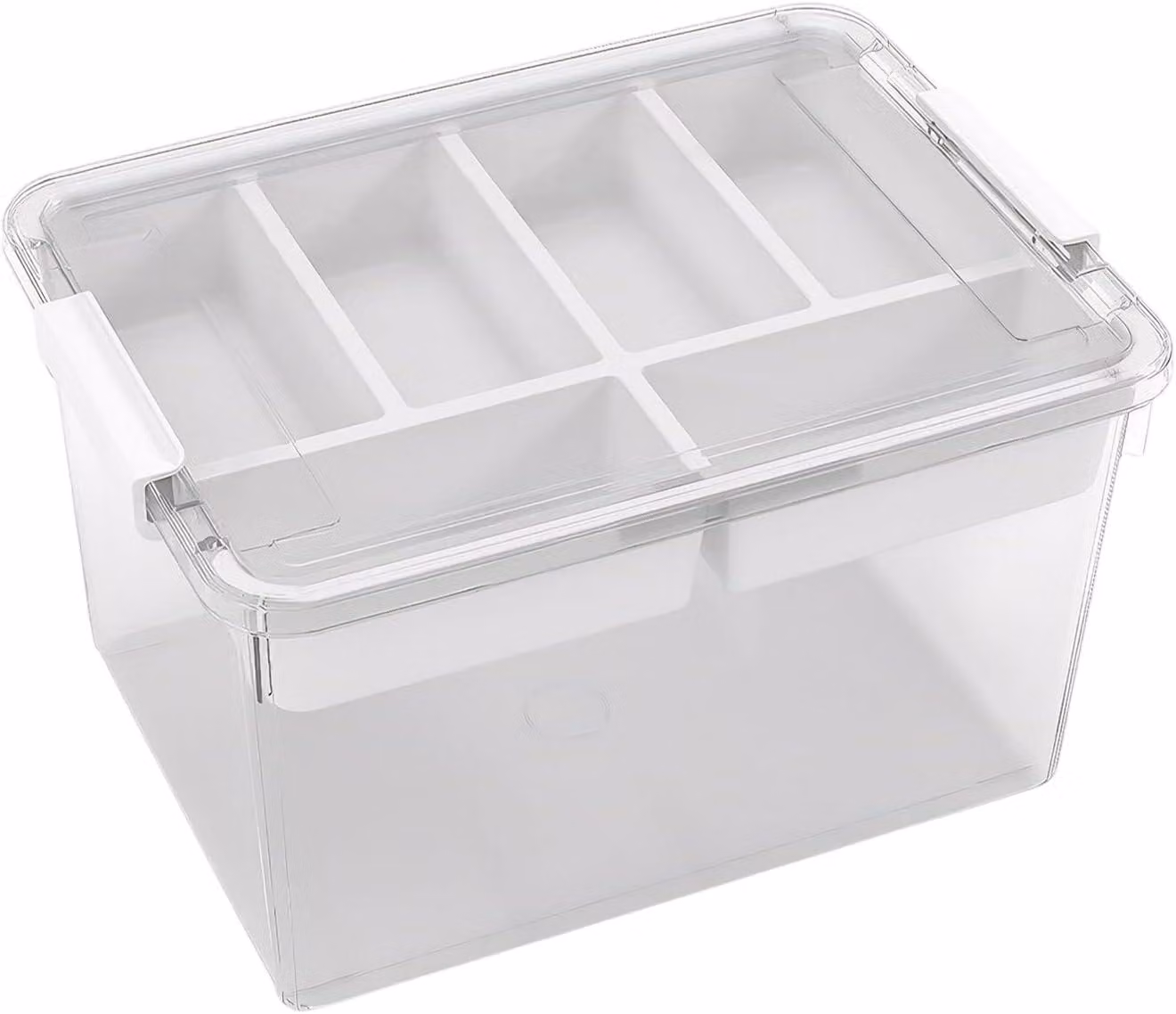Contenitore di stoccaggio 29,5 x 18,5 x 40,5 cm, 16 litri, trasparente, con coperchio e cassetto, per utensili