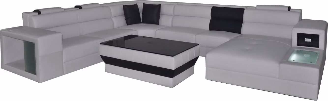 Design Polster Leder Ecke Leder Sitz Sofa Polster Eck Wohn Landschaft Zimmer
