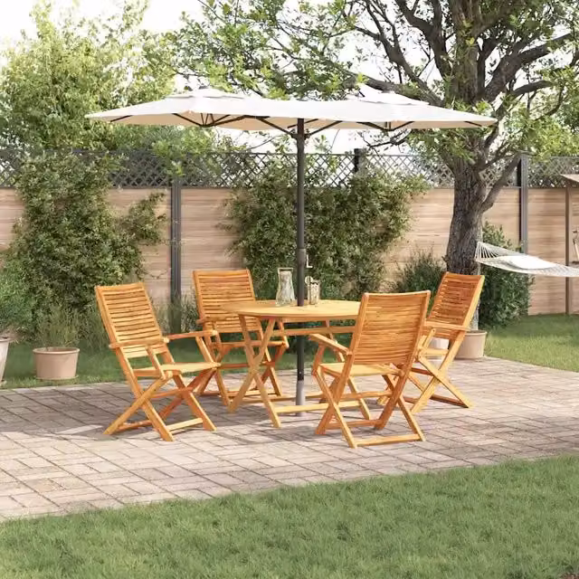 Set da Pranzo per Giardino 5 pz Marrone 3375709
