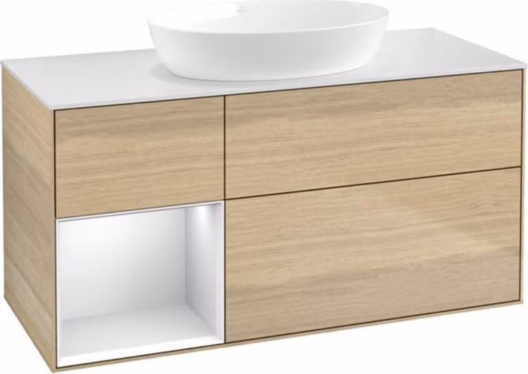 Mobiletto V&B Finion 120cm, Pl wh. m, Reg wh. m Lac, Oa ven
