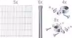 Alberts 643560 Staccionata doppia come set di recinzione completo di 23 pezzi, zincato a caldo, altezza 100 cm, lunghezza 10 m