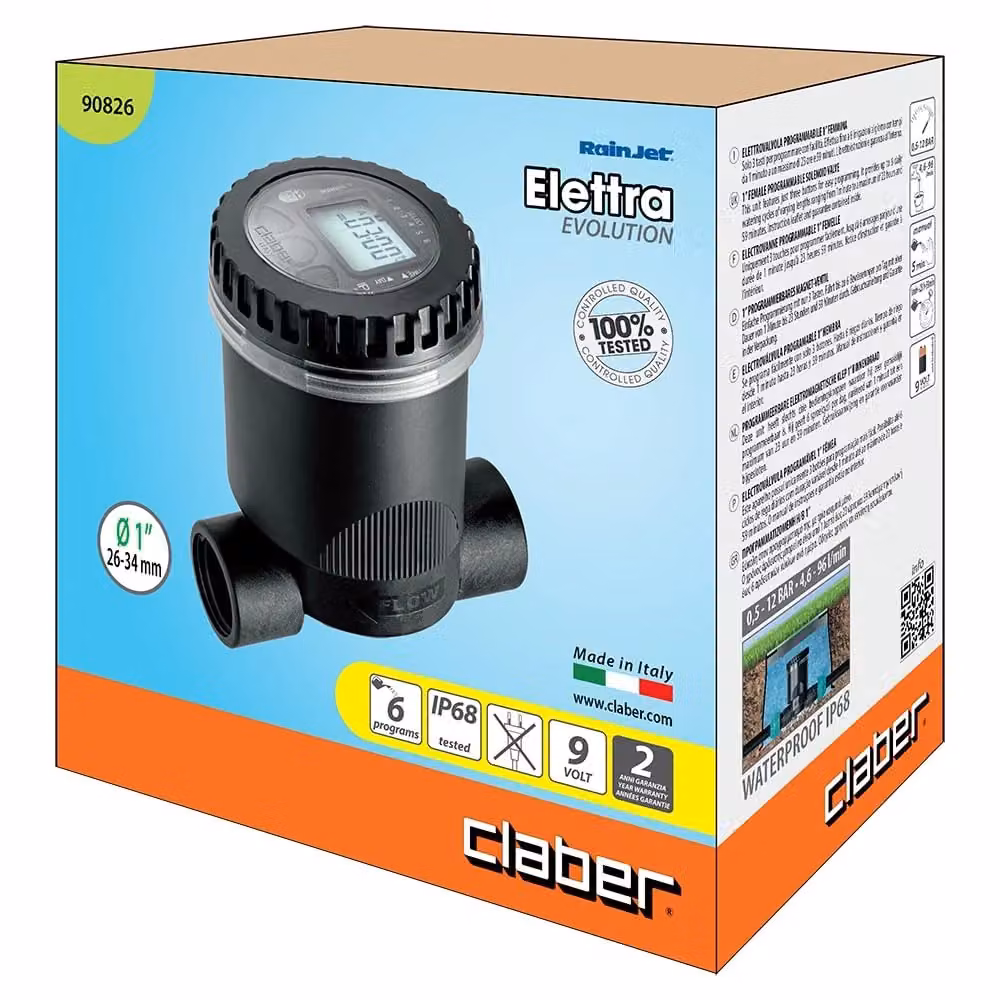 Elettrovalvola Programmabile a Batteria con Display LCD Claber Art. 90826 Misura 1FX1F Nero – 2