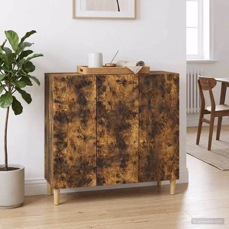 Credenza vidaXL in legno ingegnerizzato MDF colore marrone, L 89 x P 34,5 x H 80 cm