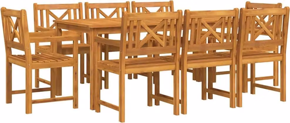 Set da Pranzo per Giardino 9 pcs Marrone