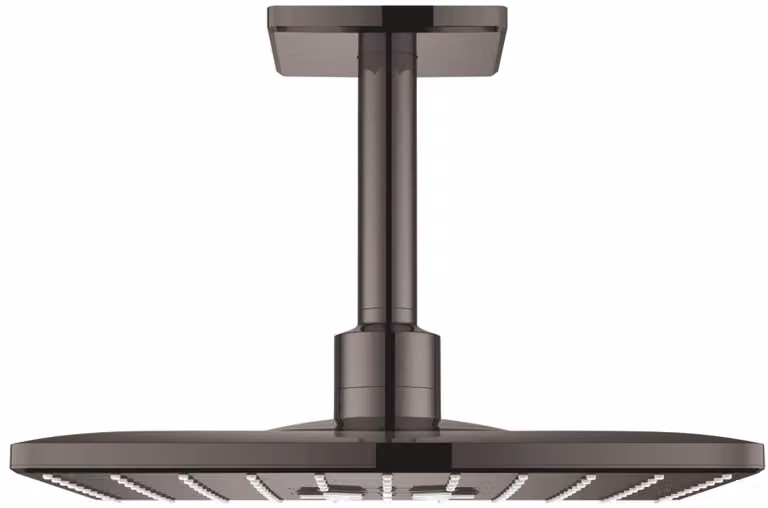 Grohe Rainshower SmartActive Cube - Soffione 310, Braccio doccia 142 mm, 2 getti, Grafite dura 26481A00