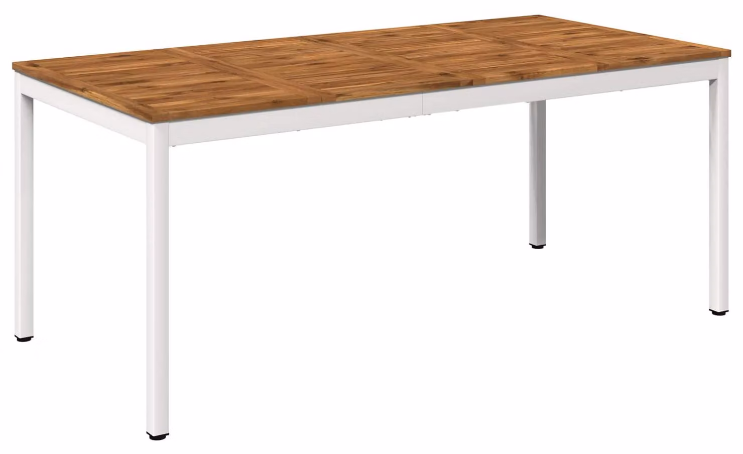 Tavolo da giardino, naturale e bianco, 147 x 88,5 x 75 cm