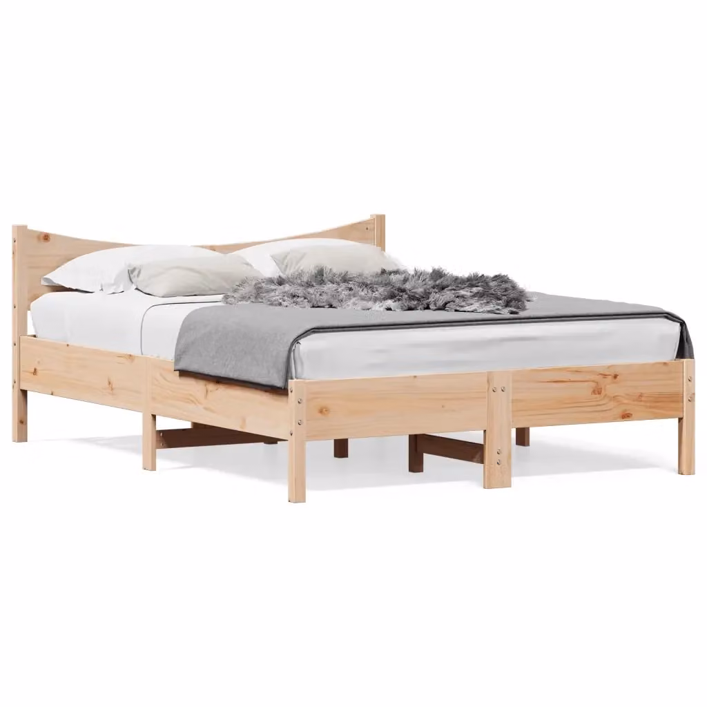Letto senza materasso vidaXL in legno massello di pino marrone L/P/H: 200 x 120 x 195,5 cm – 2