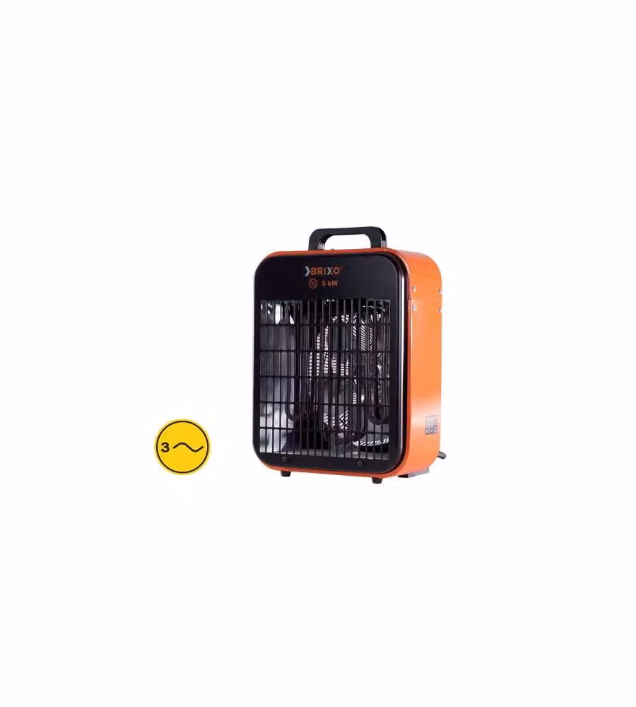 Brixo Generatore di Aria Calda 2500W Arancione con Termostato e Design Monoblocco