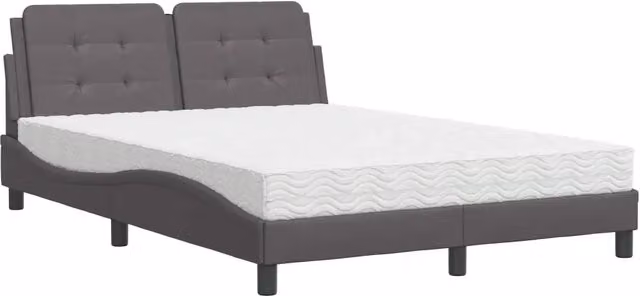 Letto matrimoniale | Letto per adulti | Giroletto senza Materasso Zadar Grigio 120x200 cm in Similpelle