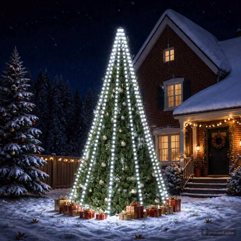 vidaXL Ghirlande luminose per alberi di Natale 500 LED Bianco freddo