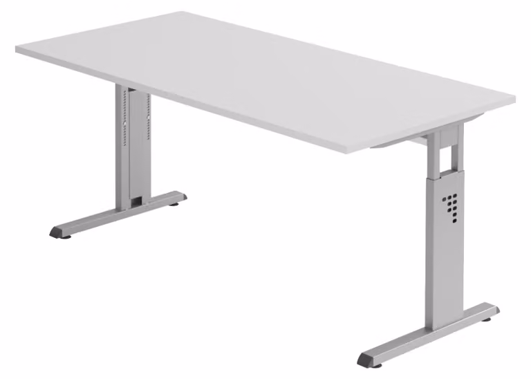 bümö Scrivania Serie-O - Struttura: argento, decorazione: grigio, dimensioni: 180 x 80 cm