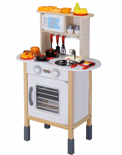 Cucina giocattolo Spielwerk per bambini in legno e plastica multicolore con accessori L: 77 cm, P: 36 cm, H: 57 cm