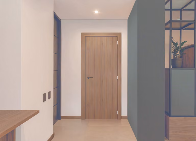 Blocco porta Light Walnut H204 x L93 cm con pannello laterale a sinistra GD MENUISERIES