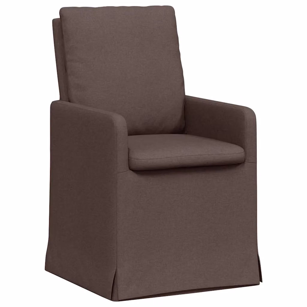 Set di 2 sedie da pranzo vidaXL in tessuto marrone scuro L/P/H: 57 x 67 x 98 cm – 2