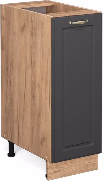 Armadio dispensa alto per cucina Fame-Line Vicco, Antracite e Rovere dorato, L: 30 cm – 1