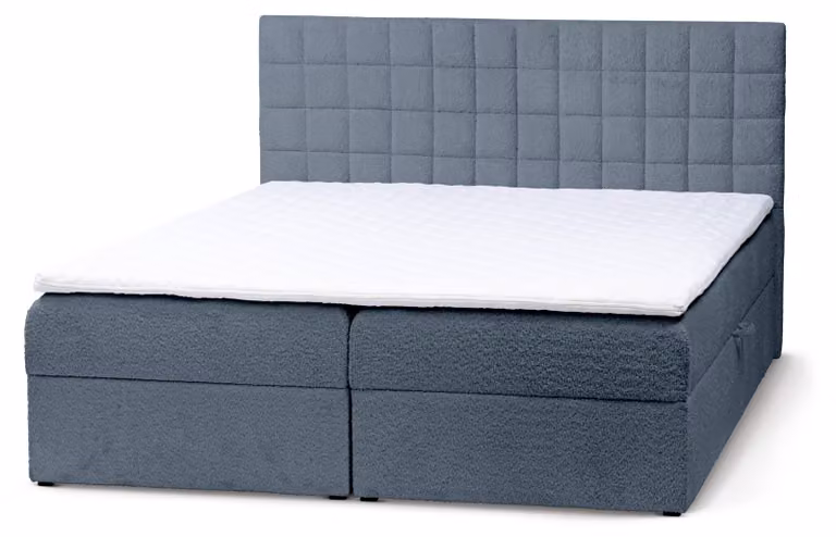Letto con rete a molle Laky, colore blu basalto, dimensioni 140 x 200 cm