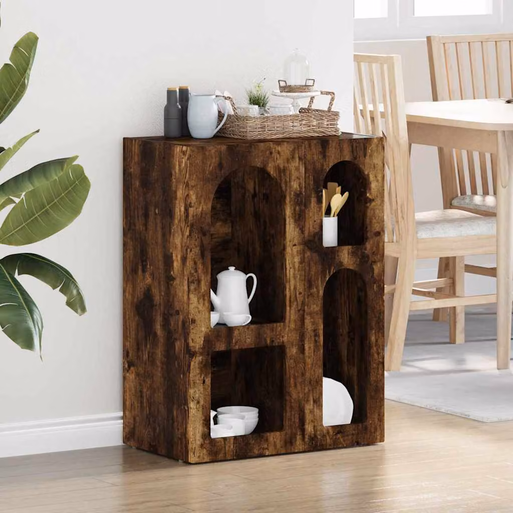 Credenza moderna vidaXL ELST in rovere fumé marrone L: 59 cm, P: 35 cm, H: 80.5 cm