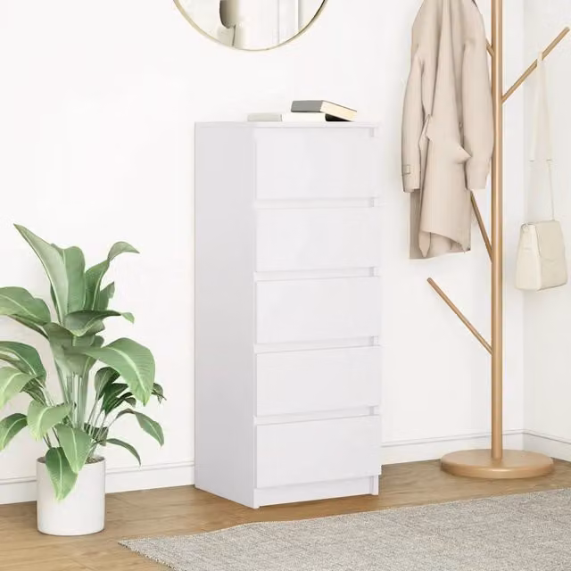 Credenza con cassetti Design Mania bianca in legno multistrato per cucina o soggiorno L: 37,5 cm, P: 35 cm, H: 99 cm
