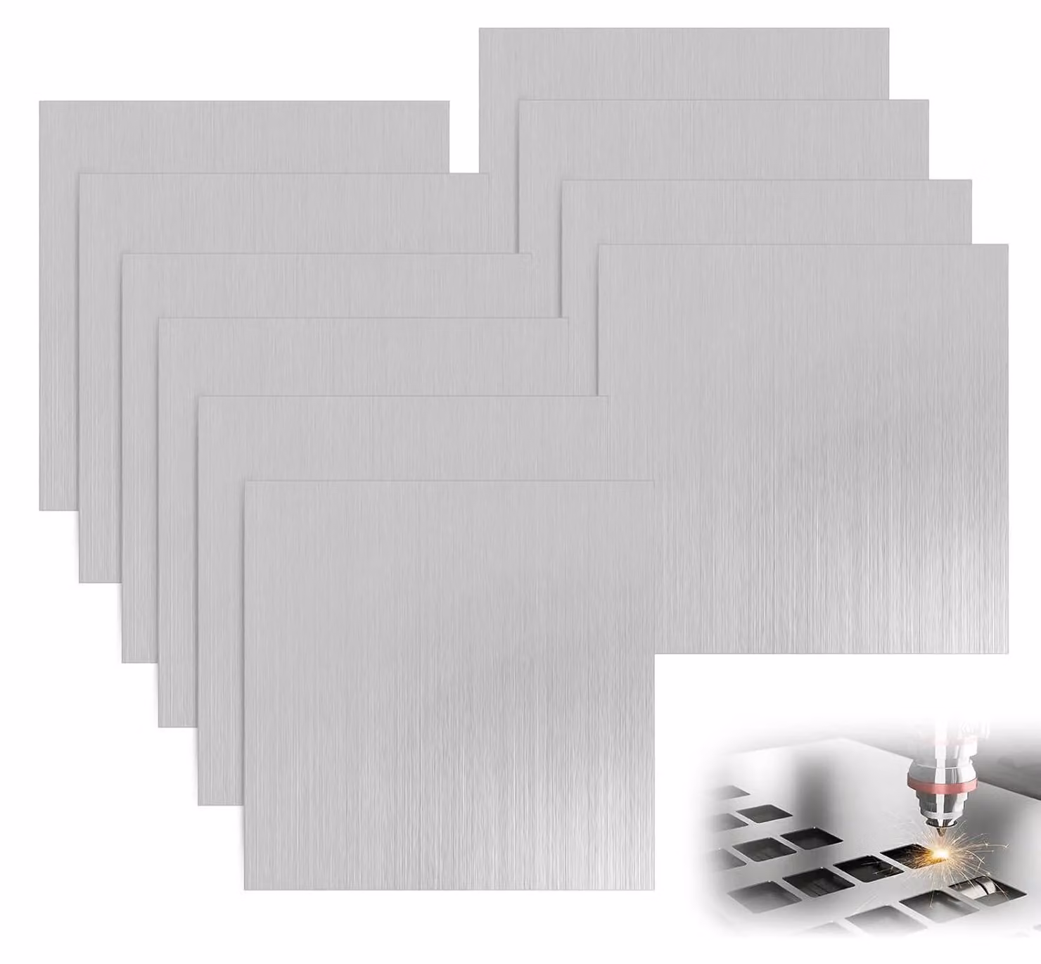 Piastre in acciaio inossidabile, 10 pezzi, spessore 0,5 mm, 15 x 15 cm, forma quadrata, per lavori di bricolage