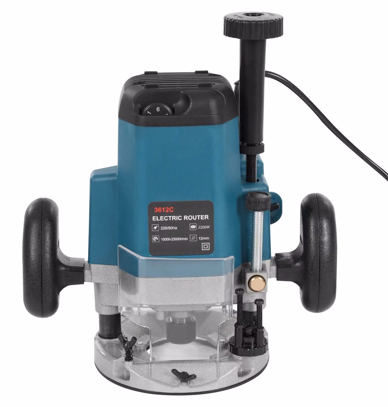 Fresatrice - Fresatrice elettrica da banco/bordatrice - 2200W 220V - 6 velocità regolabili in continuo da 10000 a 23000 giri/min - 15 frese - Motore a spazzole in rame alimentato a corrente - Colore blu