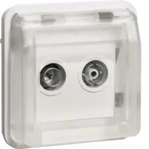 Berker 12033542 Inserto per presa antenna a 2 fori AP, scatola singola Berker W.1 bianco polare opaco