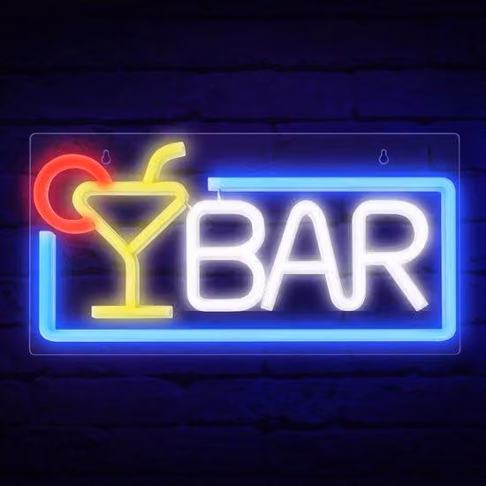Striscia luminosa a LED per bar e feste con ricarica USB, 42x22 cm, bianca