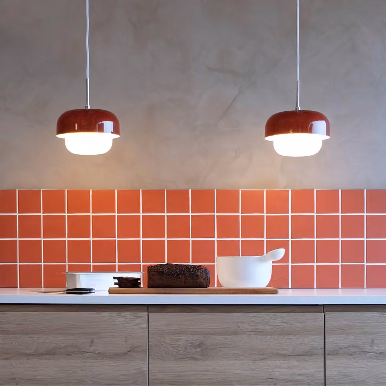Dyberg Larsen Lampada a sospensione Haipot, dimmerabile, Rosso, Soggiorno / Sala da pranzo, Metallo, Scandinavo, Lampada a sospensione