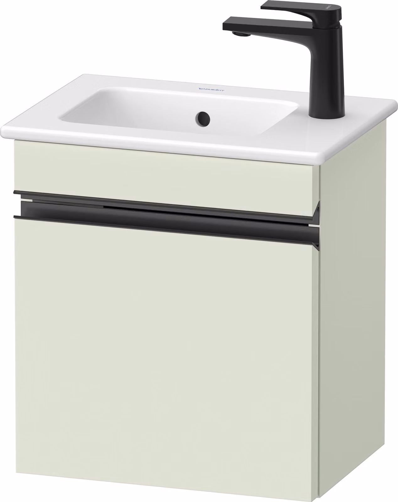 Duravit Sivida sous-lavabo, charnières à droite, poignée encastrée noir diamant mat, 400x287x443mm, pour ME by Starck, SV4642RBDHH0000, SV4642RBDHH0000
