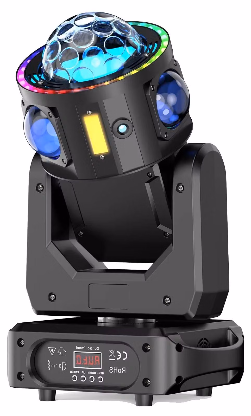 Fari mobili, effetti RGBW, controllo multifunzione, colore nero, spina di tipo EU