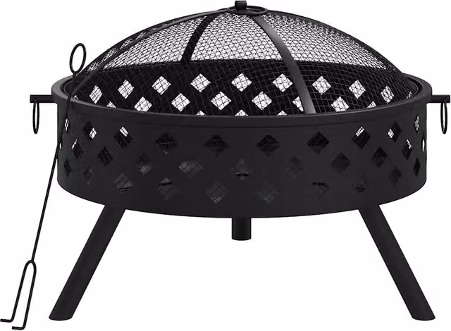 Braciere con Attizzatoio DESIGN IN in Acciaio Nero CFW7181688 Diametro: 58 cm