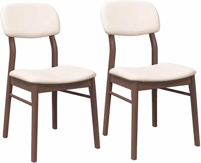 Sedie da Pranzo con Cuscini 2 pz | Sedie da cucina Marrone Legno Massello di Hevea