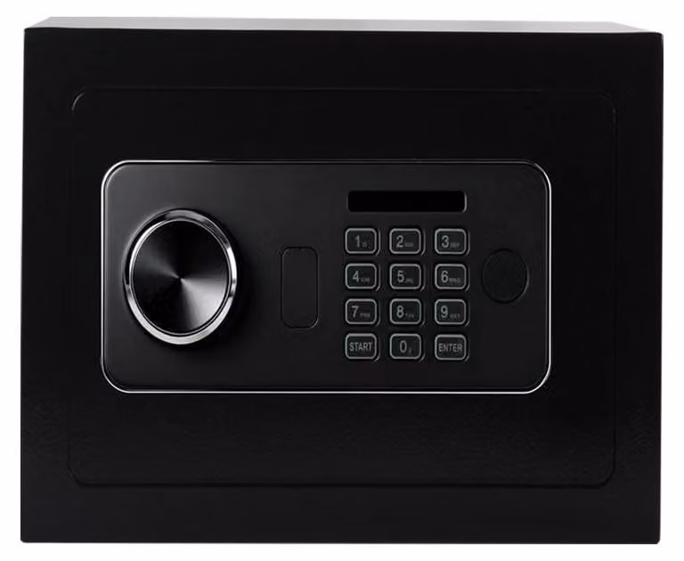 Cassaforte in acciaio con tastiera elettronica - 31 x 20 x 20 cm - 6 kg - Colore: nero