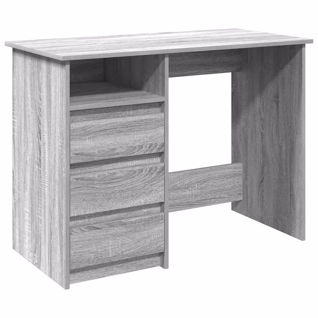 Scrivania moderna vidaXL in legno grigio L: 102 cm, P: 50 cm, H: 75 cm – 2