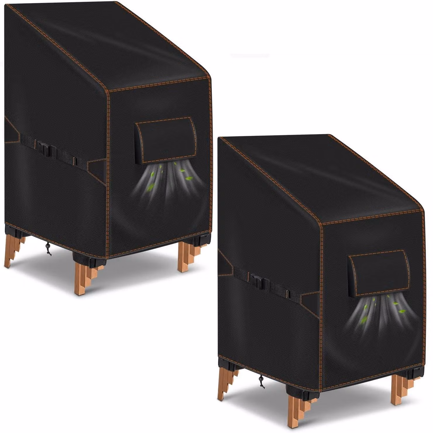 2 coperture per sedia da giardino, dimensioni 80x85x90 cm, impermeabili, tessuto Oxford 420D, colore nero