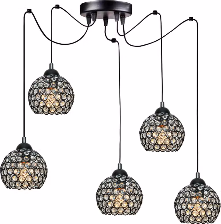 Lampada Da Soffitto Nera In Vetro E27 Led Klaudia 13-720