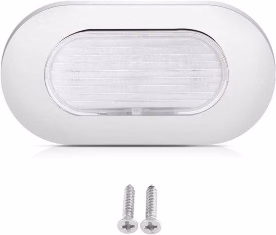 Illuminazione per barca - Lampada LED rettangolare bianca da 12V in acciaio inossidabile, ideale per illuminazione di scale o luci di cortesia