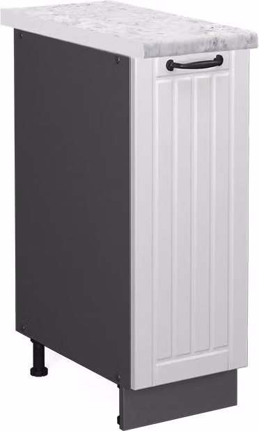 Armadio cucina dispensa alto Fame-Line Bianco rustico/Antracite 30 cm, PL Marmo Vicco