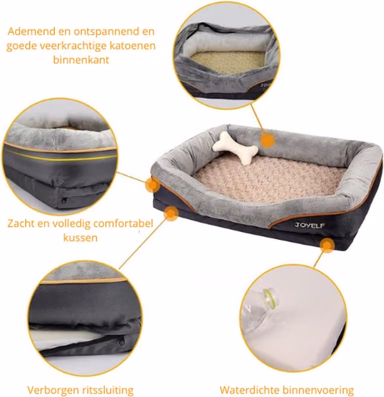 Cuscino ortopedico per cani - Cuccia per cani in memory foam, extra grande - 120x84x25 cm - Copertura rimovibile e lavabile